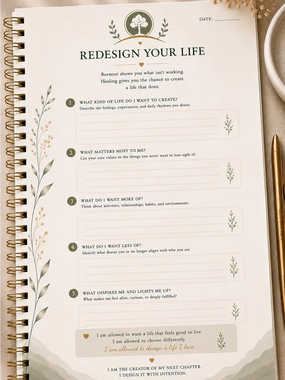 Burnout Recovery OS Wellness-Burnout-Overwhelmed Minds Reset Journal-Self Care